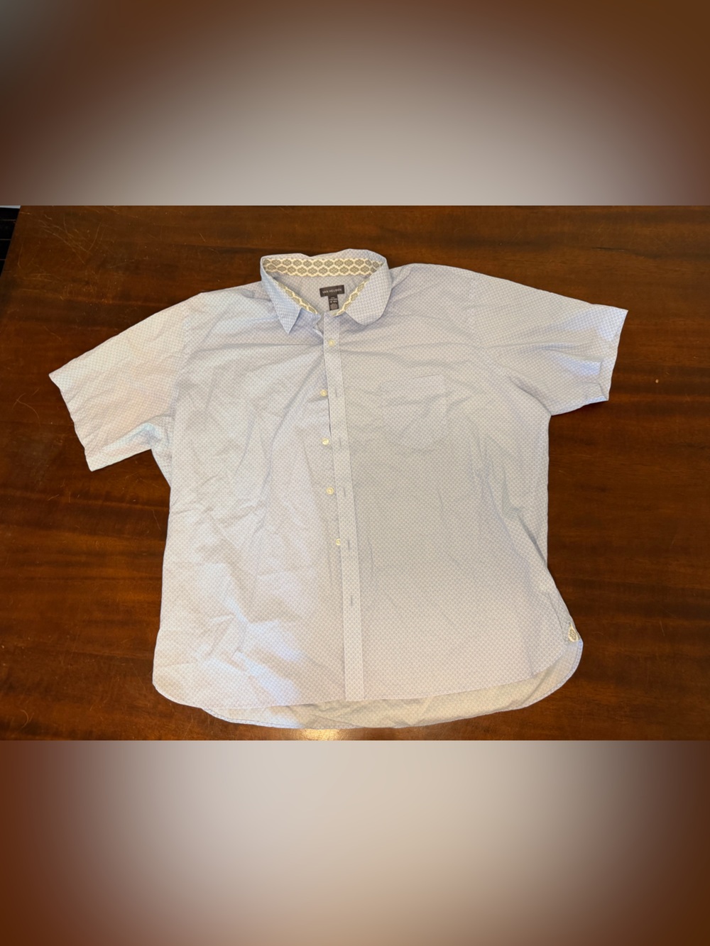 Van Heusen Light Blue Microdot Short Sleeve Shirt